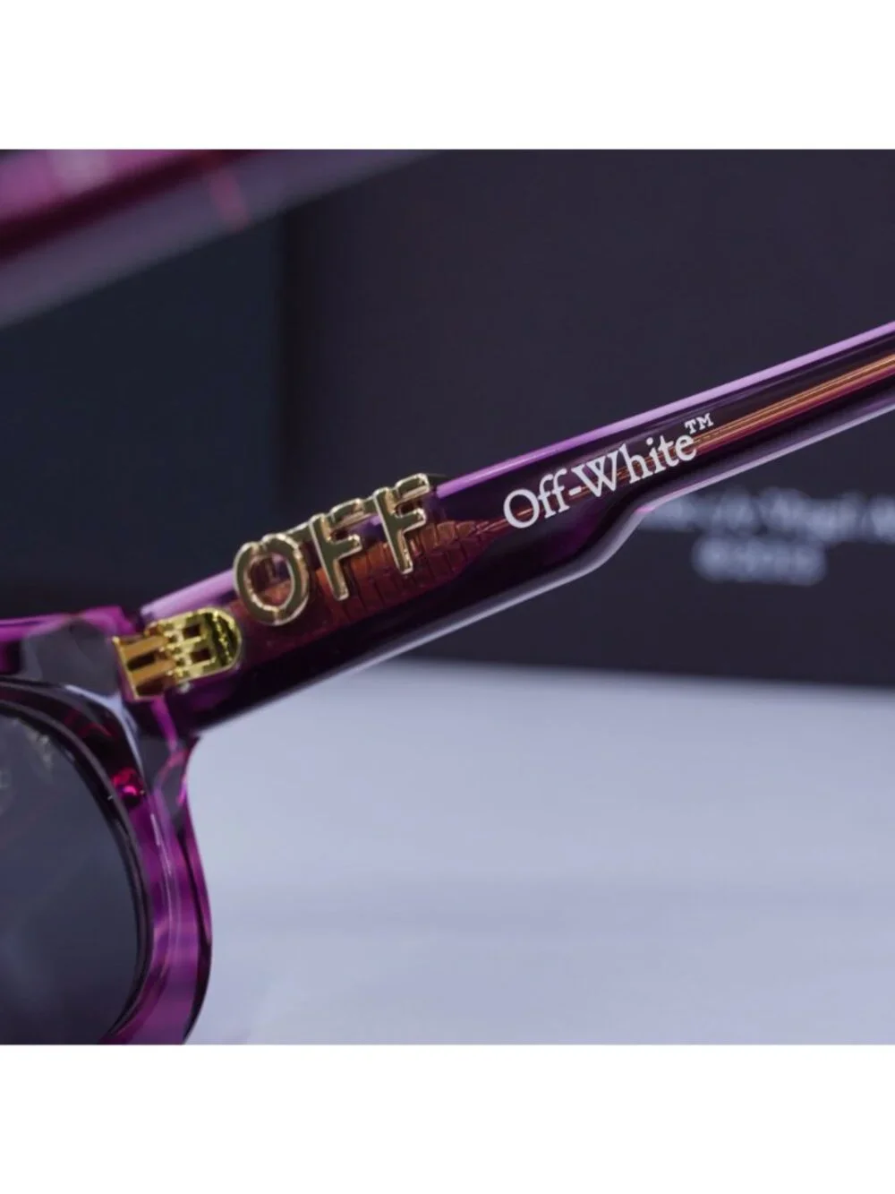 Off-White OERI13D SPARKS 3707 Cat Eye Sunglasses – Purple / Grey